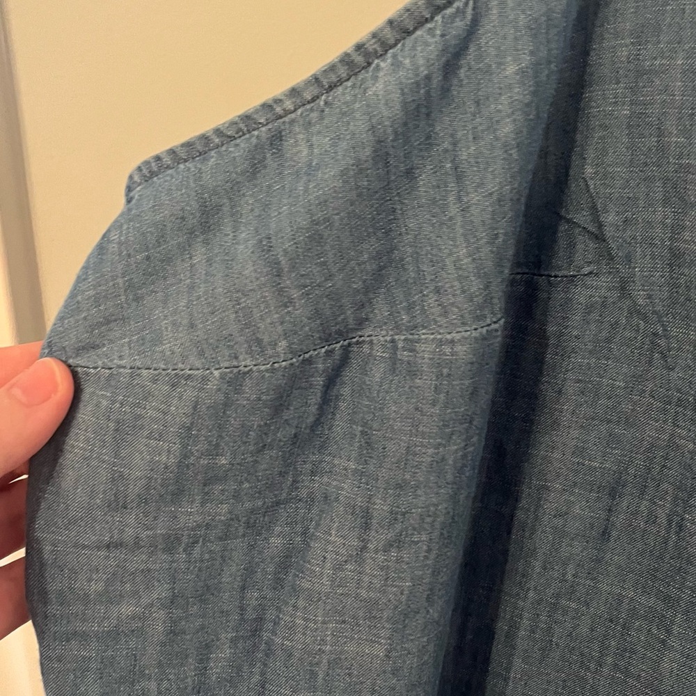 Sonoma Light Denim Textured Button-Front Dress - Picture 3 of 7